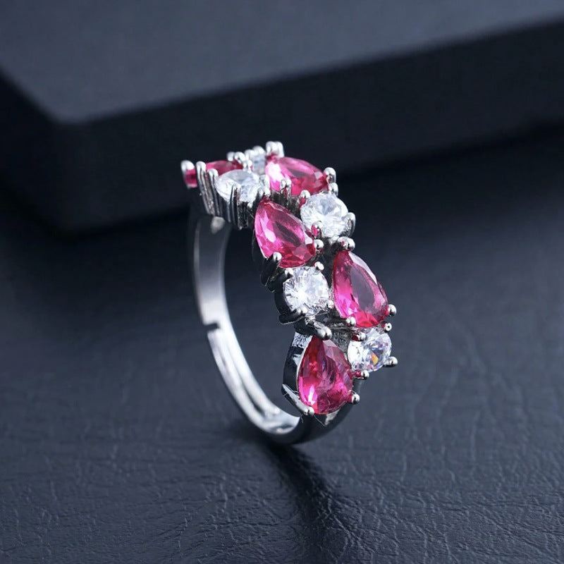 European And American Fashion Personality Bohemian Zircon Ring For Women, Versatile Street Style Jewelry, Direct Sales From The Manufacturer