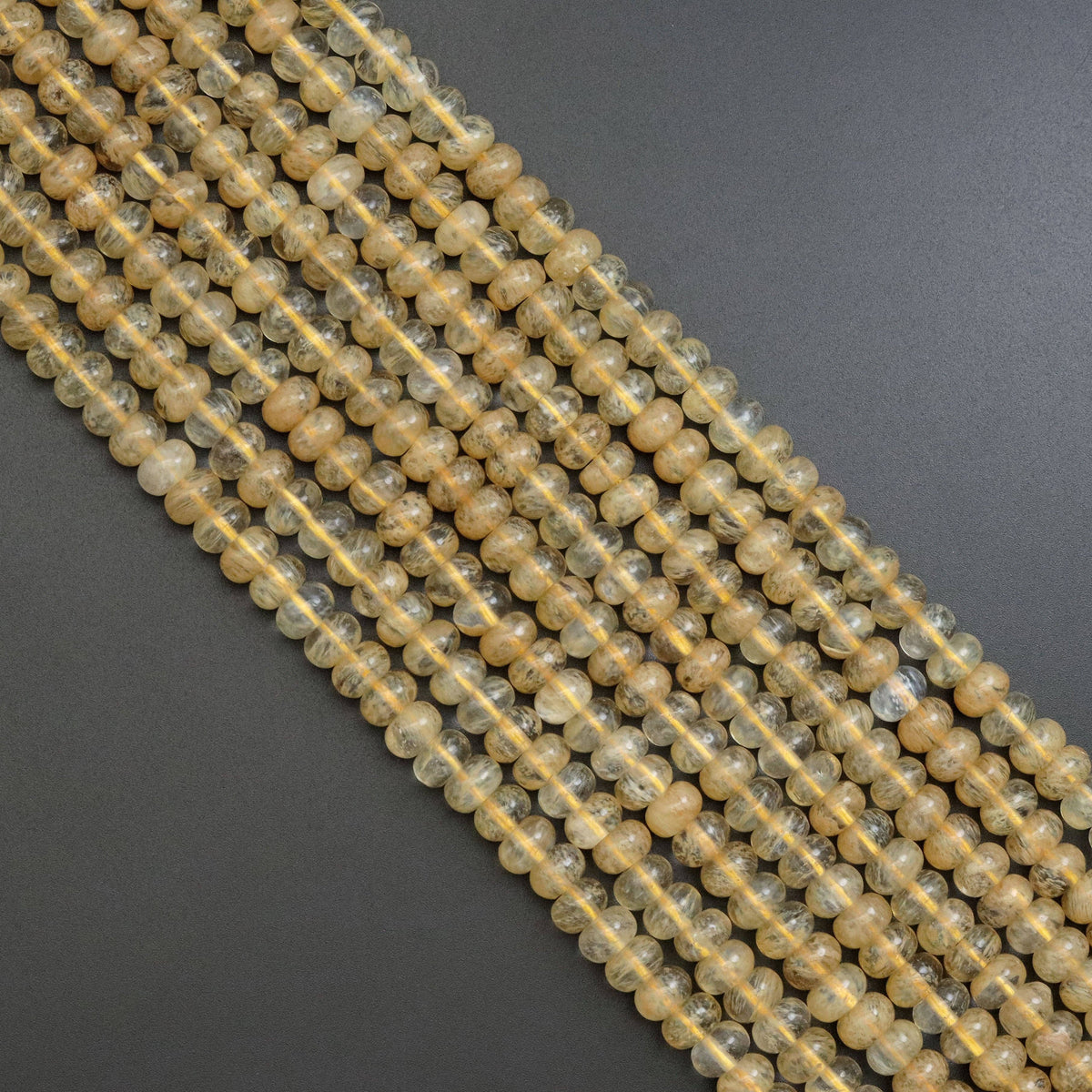 5x8mm Rondelle Smooth Yellow Quartz Beads, Sku# U1915