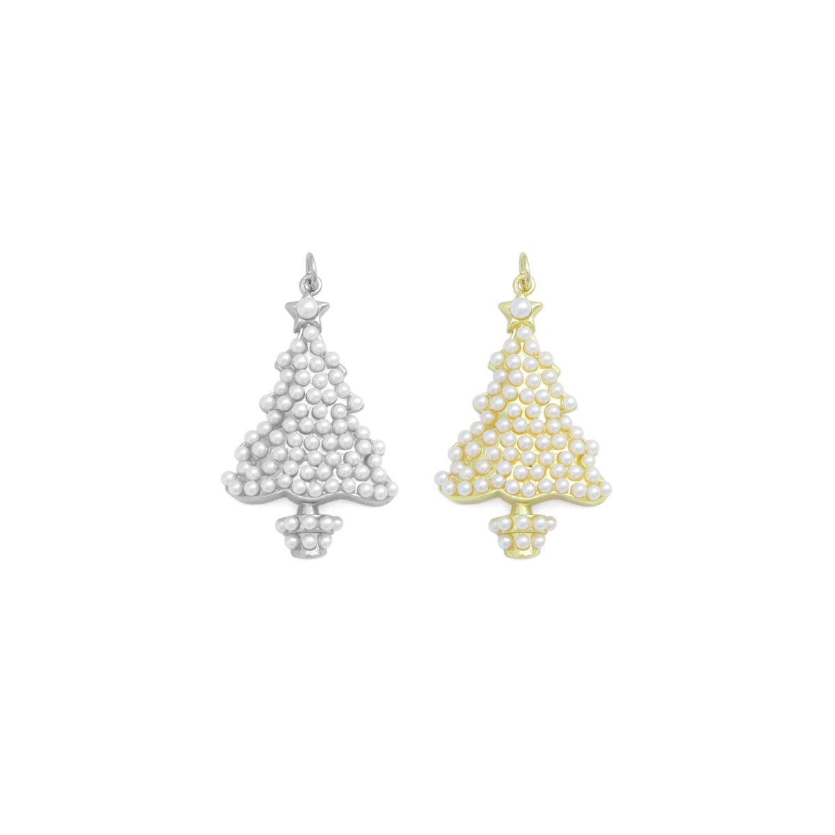 White Pearl Christmas Trees Charm Pendant,Sku#A480