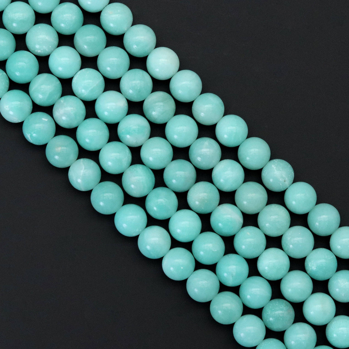 Genuine Amazonite Round Smooth Beads, Sku#U1777