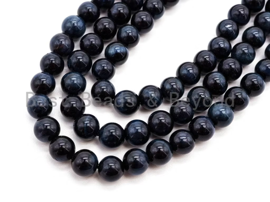 High Quality Natural Blue Tiger Eye Round Beads, 4mm-20mm Round Beads, Blue Tiger Eye Gemstone Beads, 15inch Full strand, SKU#U64