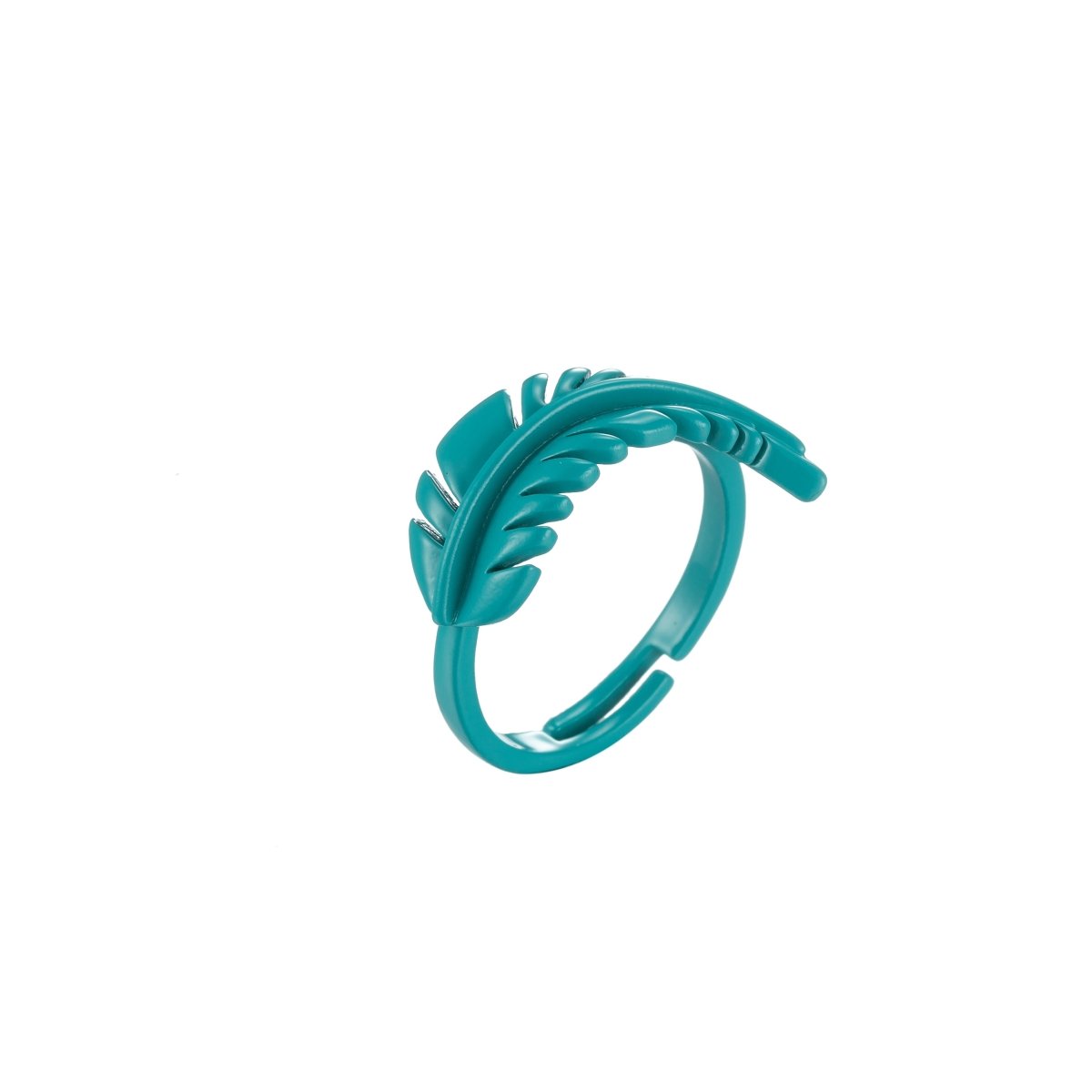 Feather Ring Enamel Bohemian Jewelry Adjustable Ring Y2K Colorful Ring