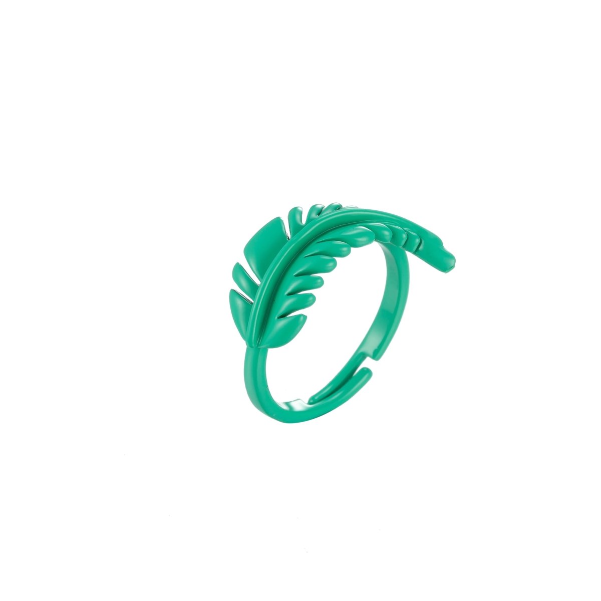 Feather Ring Enamel Bohemian Jewelry Adjustable Ring Y2K Colorful Ring