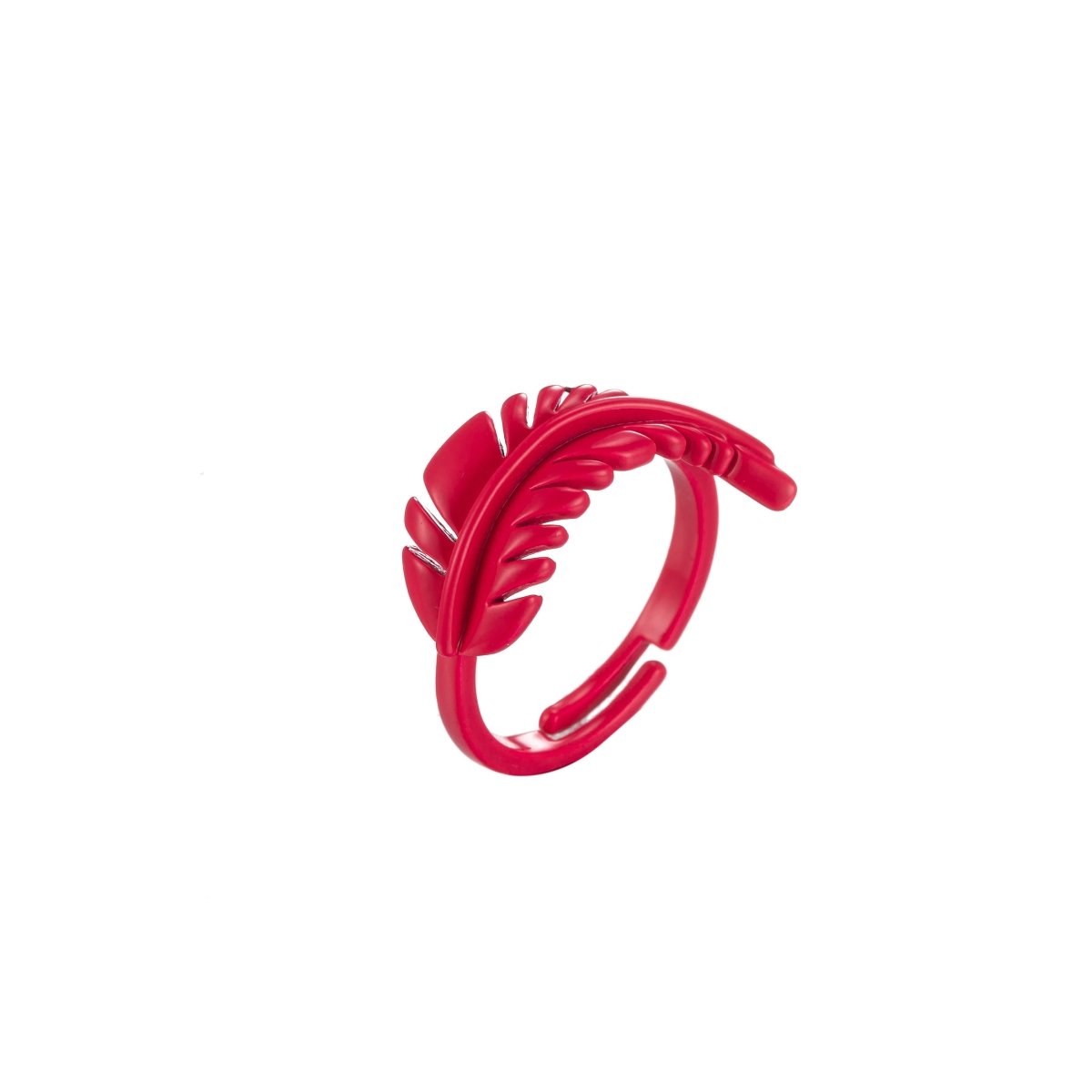 Feather Ring Enamel Bohemian Jewelry Adjustable Ring Y2K Colorful Ring