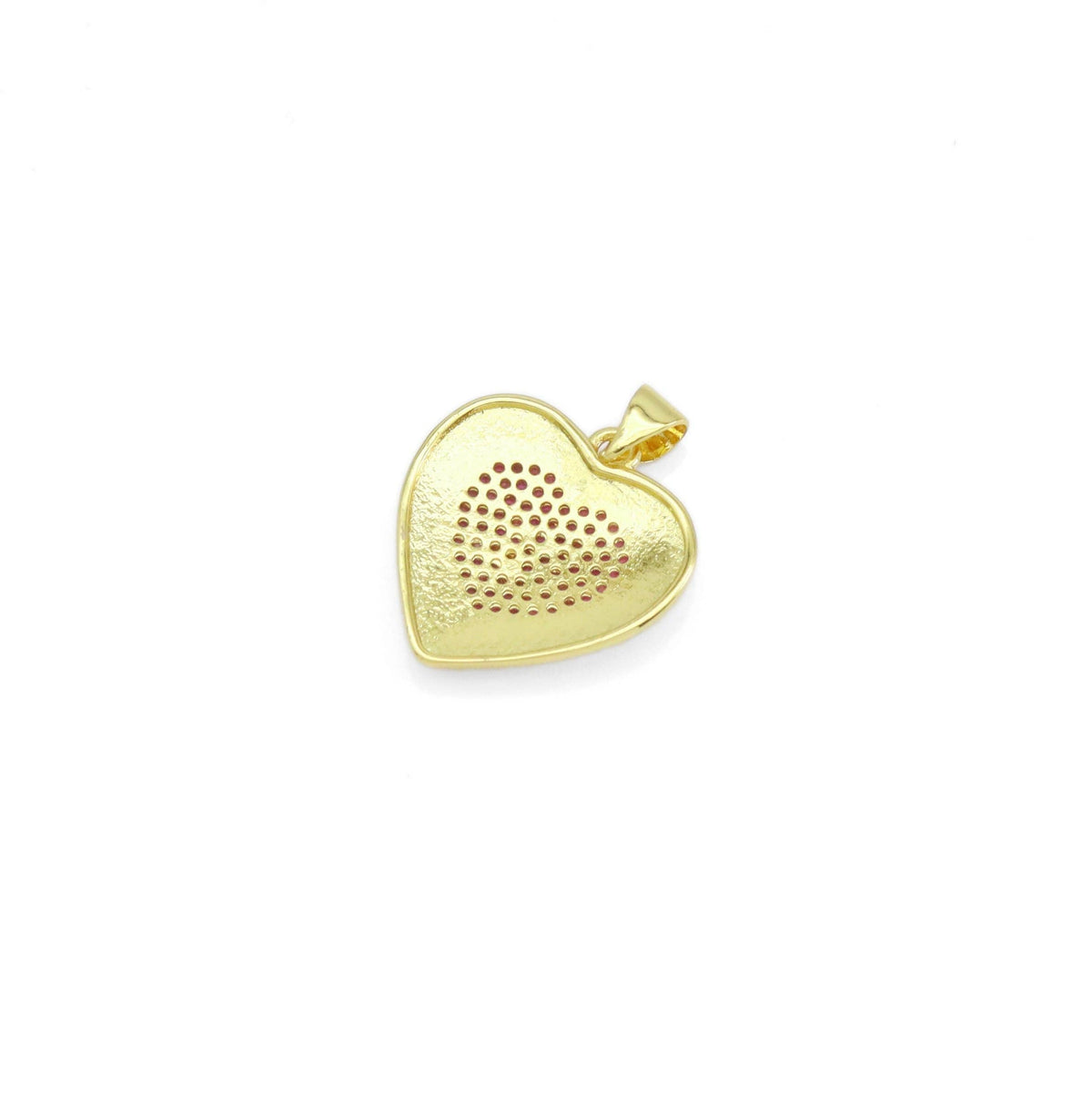 Gold Colorful CZ Heart Shape Charm, Sku#A165