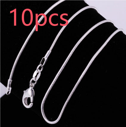 European And American Alloy Necklace Silver Plated