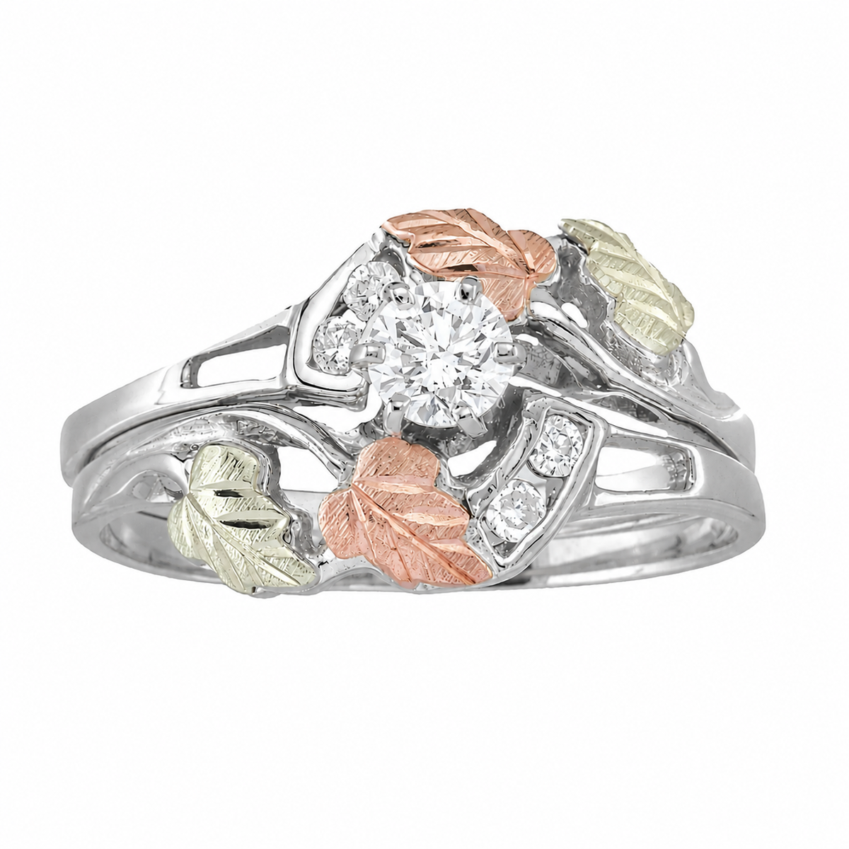 Five Diamond - Black Hills Gold Engagement & Wedding Ring Set