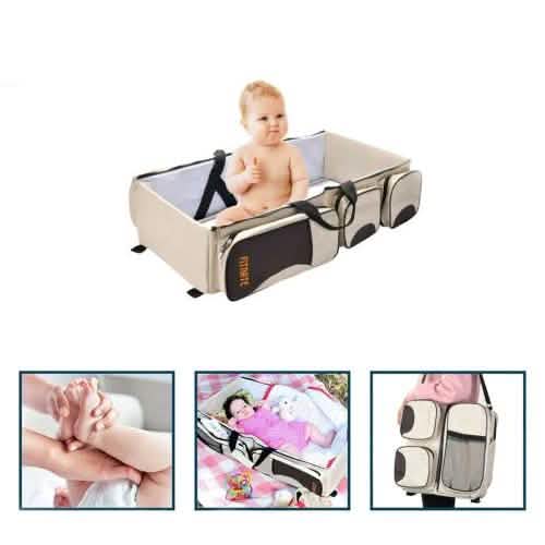 Foldable 3-in-1 Tote Bag Baby Bed Changing Station Travel Carrycot