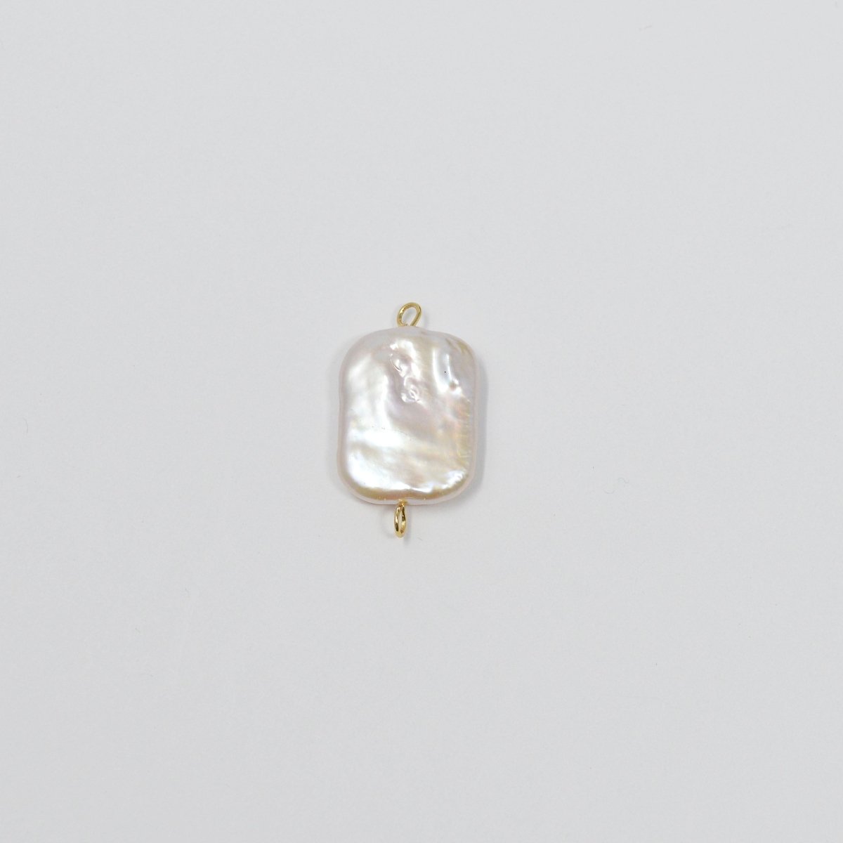 Freshwater Pearl Freeform Rectangle Pearl Connectors P-1806