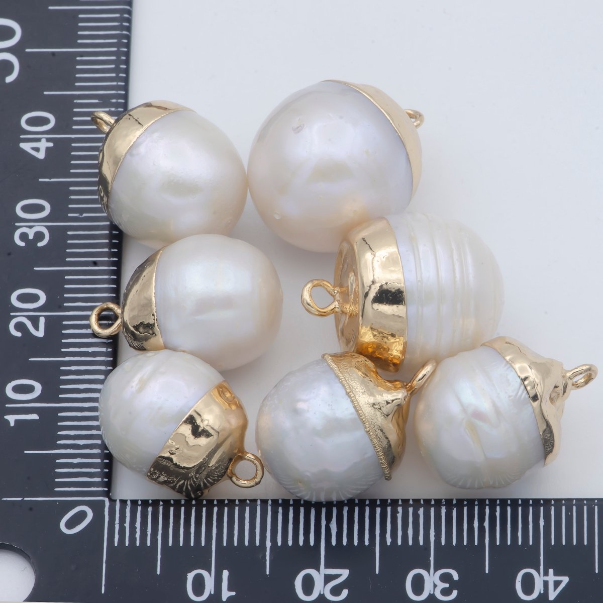 Freshwater Pearl White Round Ball Pearl Charm P-1820