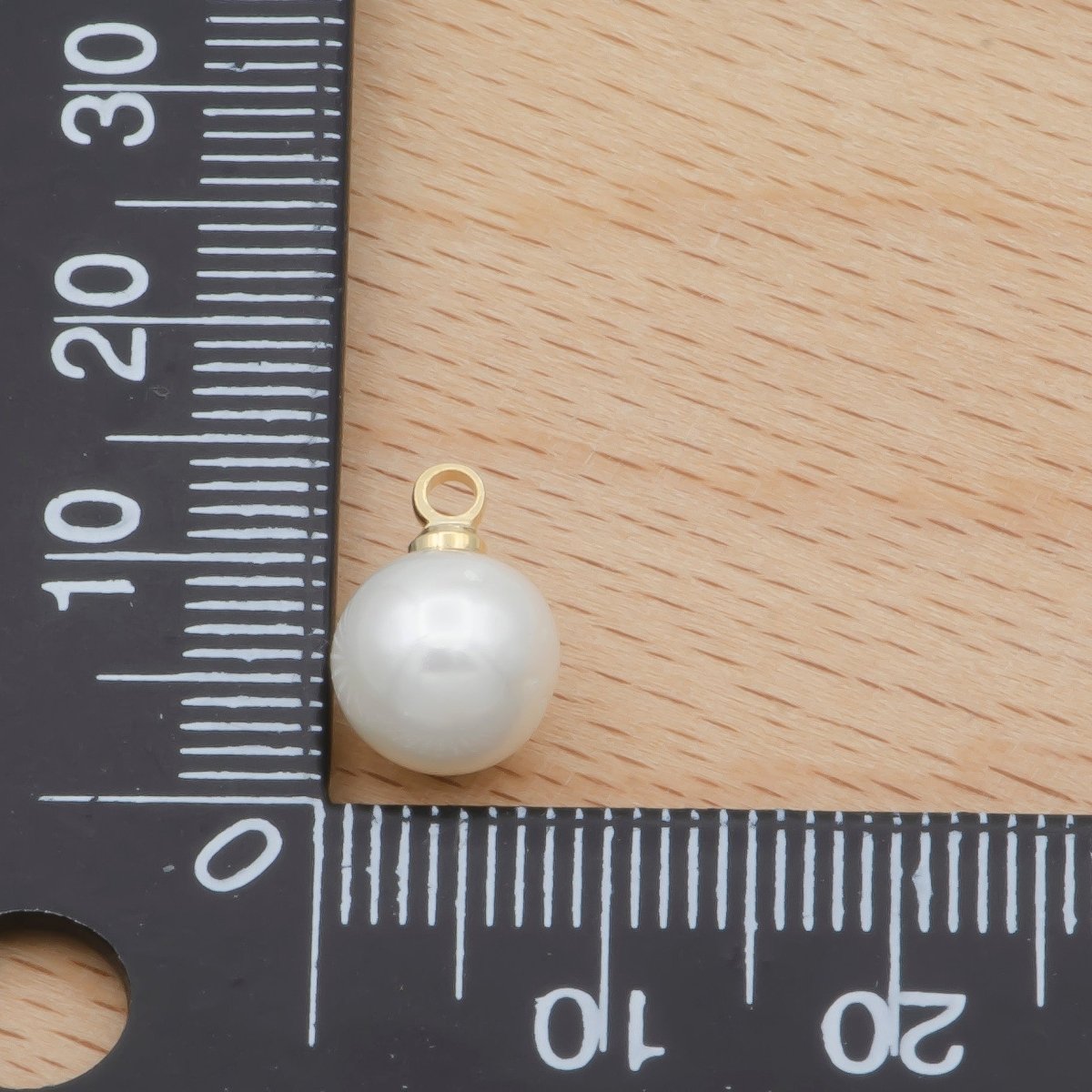 Freshwater Pearl White Round Pearl Ball Gold Filled Charms P-1822
