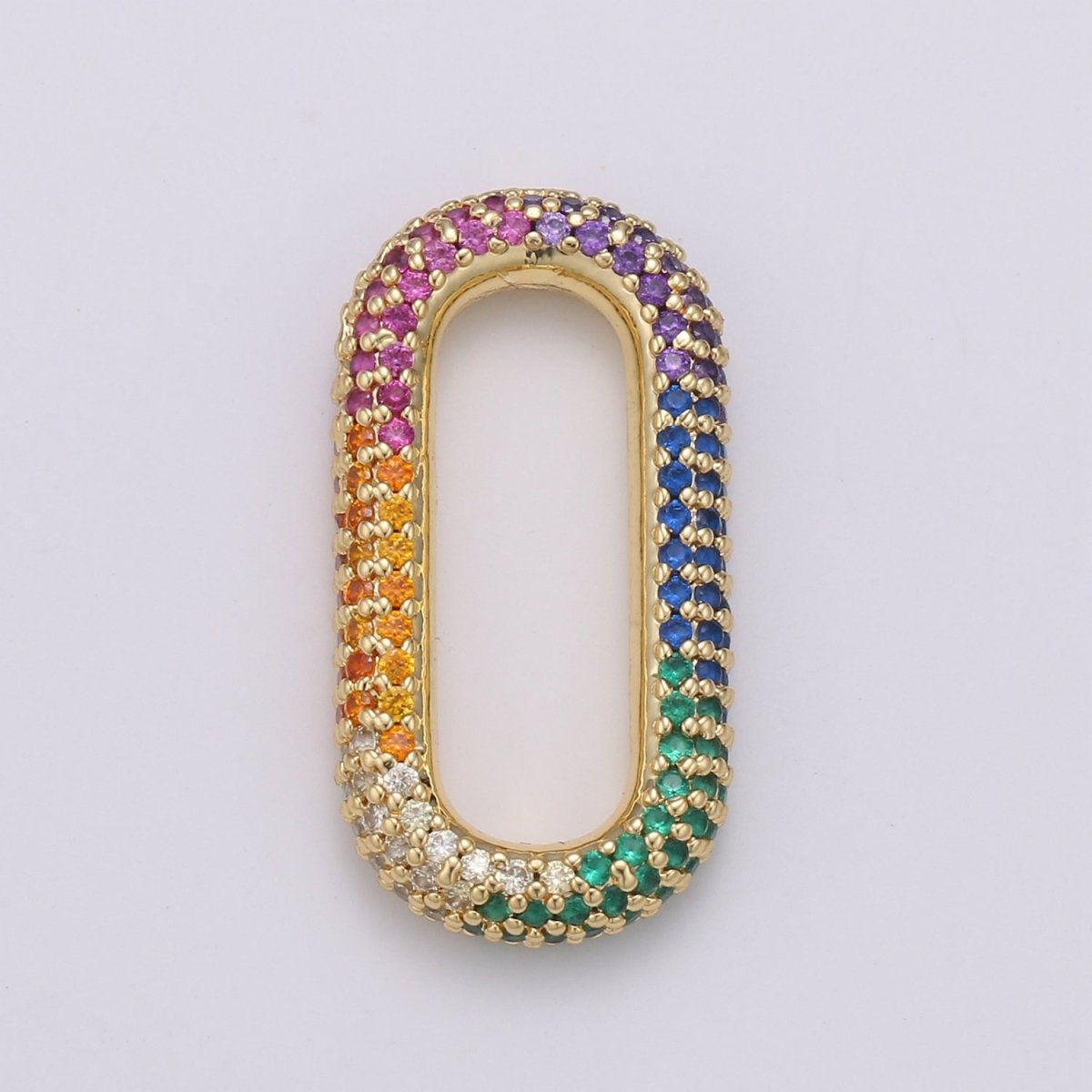 Fully CZ Micro Pave Paper Clip Link Connector links for Chain Connector for Bracelet Necklace Chain Connector L-119~L-124