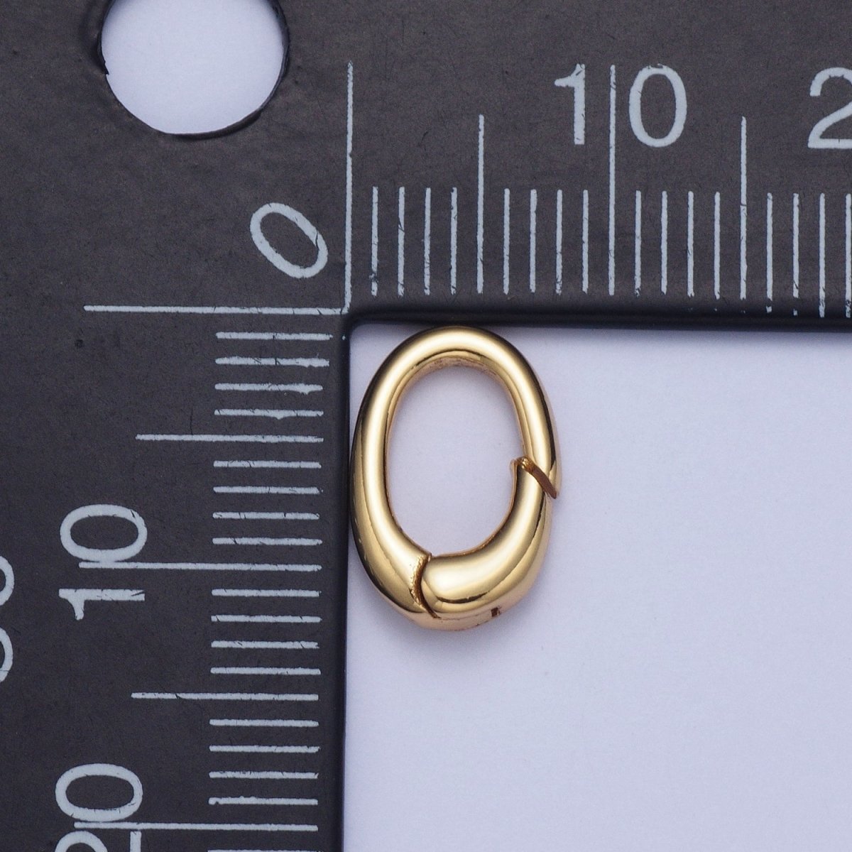 Gold 12x8mm Spring Gate Ring Rectangular Oval Closure Clasps Findings For Jewelry Making L-915