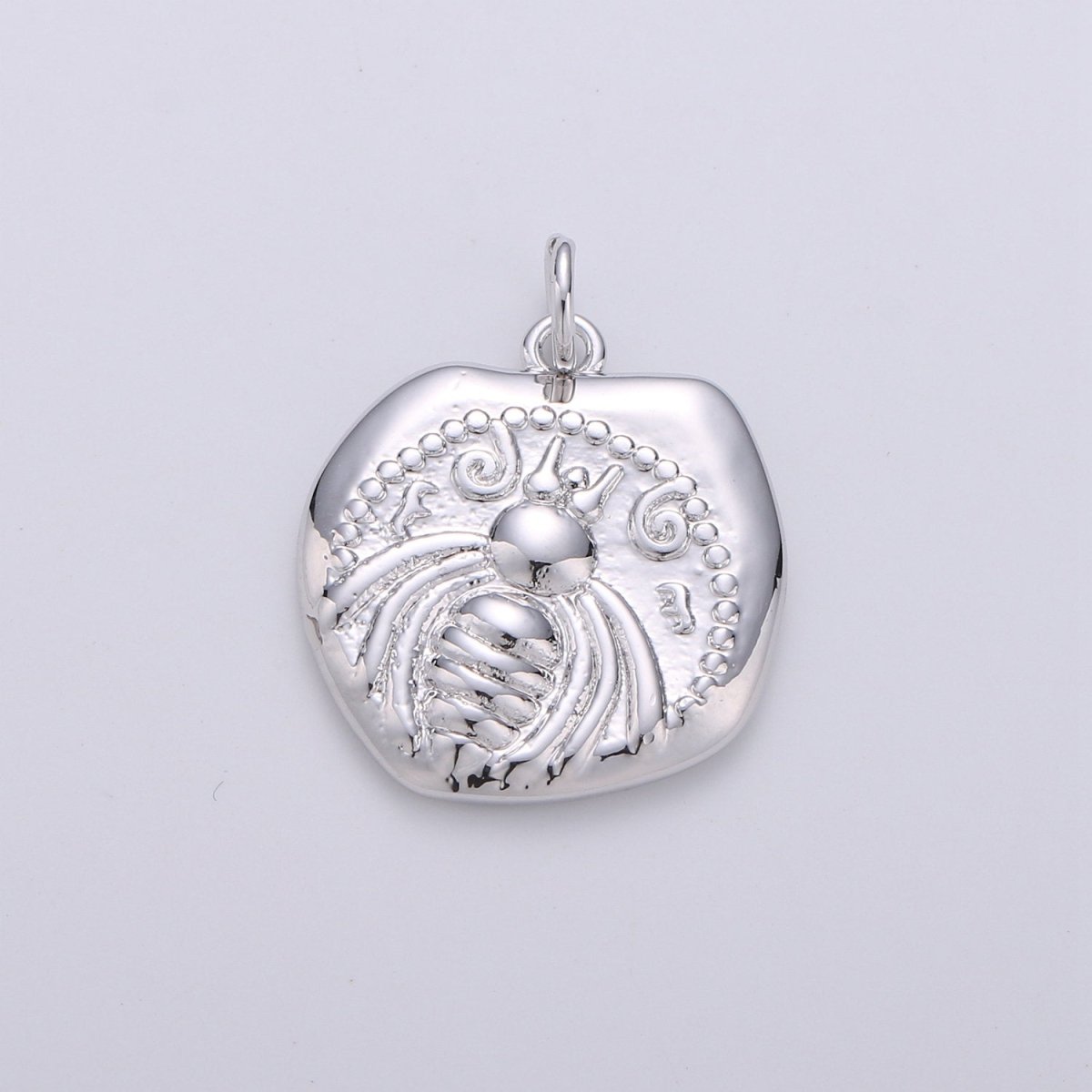 Gold Artemis Bee Coin Charm | Ancient Greek Coin Replica Pendant 14k Gold Filled Ephesus Bee Pendant Necklace | Roman Coin Jewelry Supply D-287