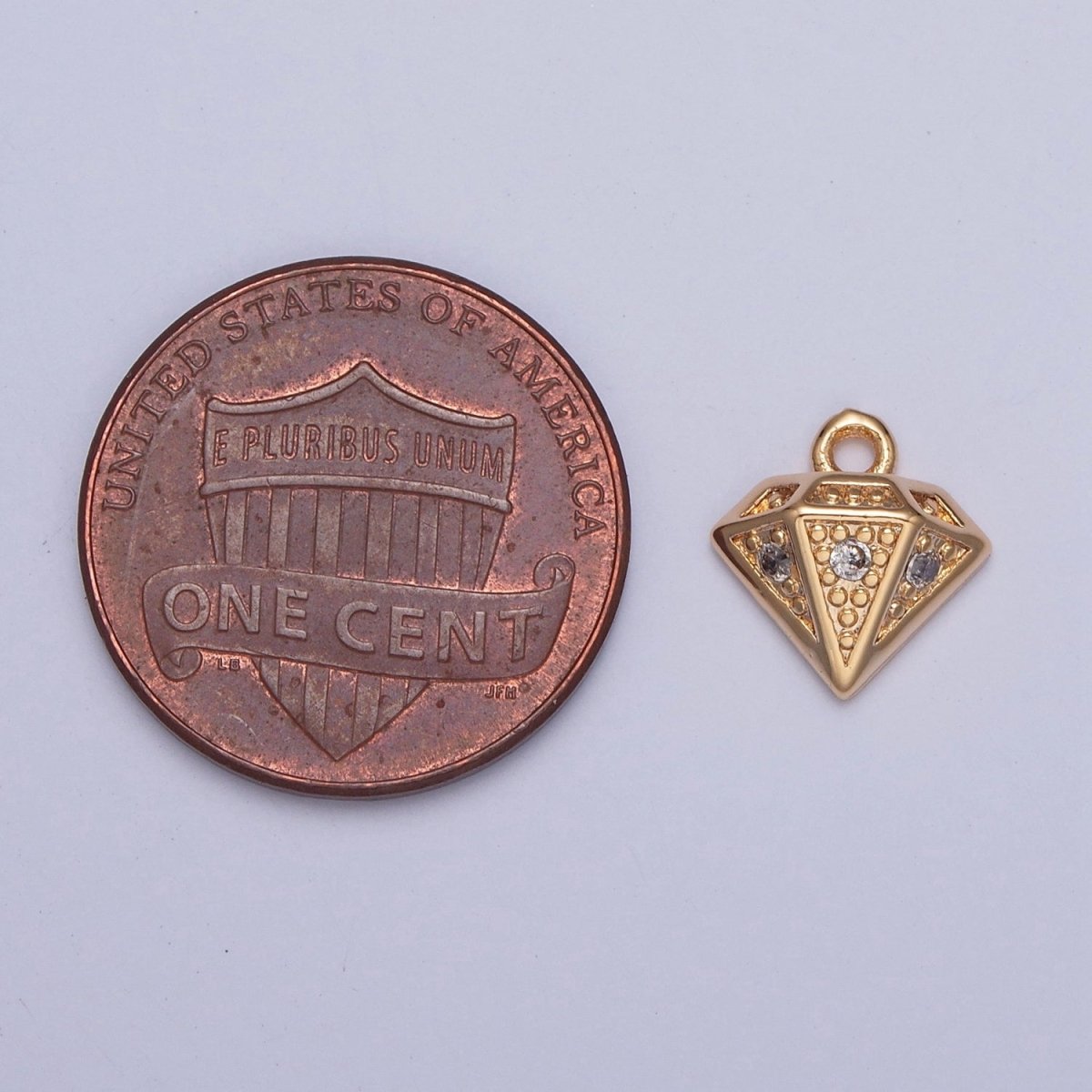 Gold Beaded Diamond Cubic Zirconia Stones Charm For DIY Jewelry Making | X-221