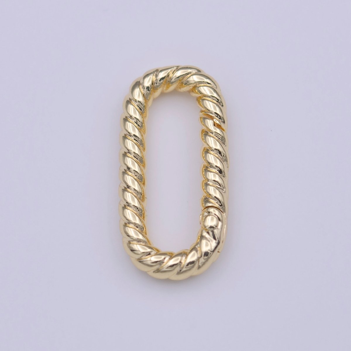 Gold Braided Twist 21.7mm Oblong Oval Push Spring Gate Jewelry Supply | K-221