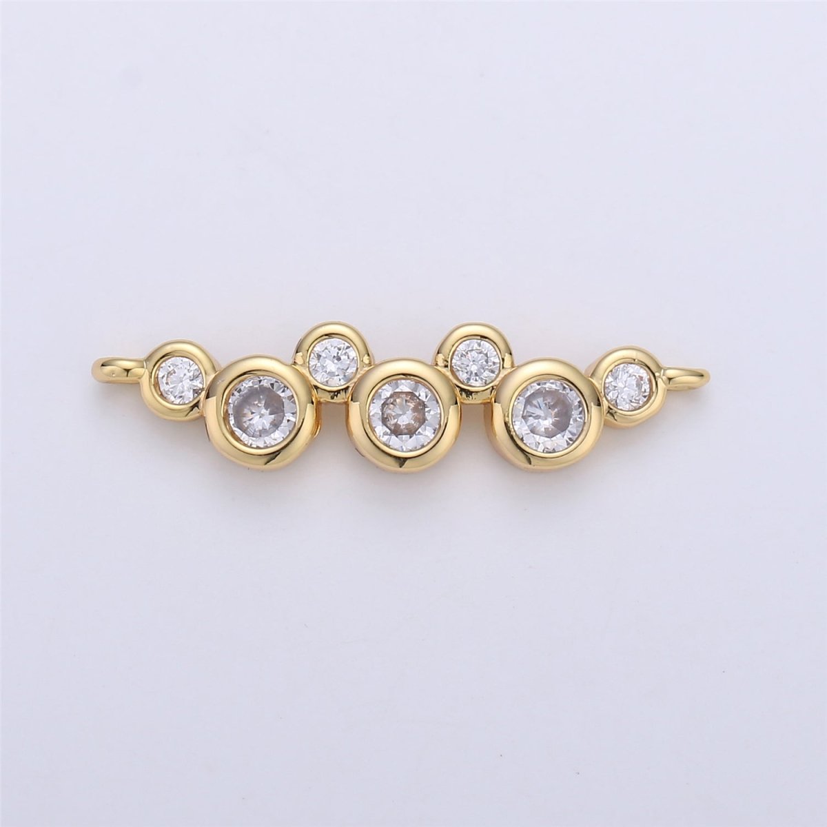 Gold Bubble charm Connector Micro Pave Charm 24K gold Filled Pendant, Bracelet Connector Necklace Pendant Link Circle Charm G-569