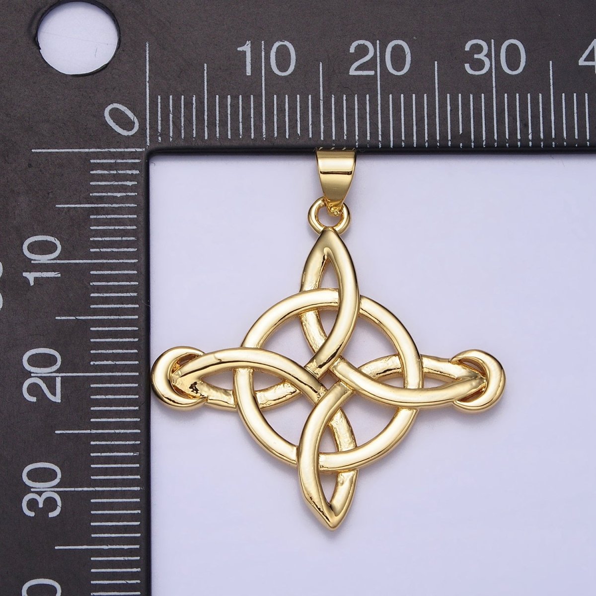 Gold Celtic Eternity Knot Circle Pendant Charm Irish Saint Patrick Jewelry Inspired AA151