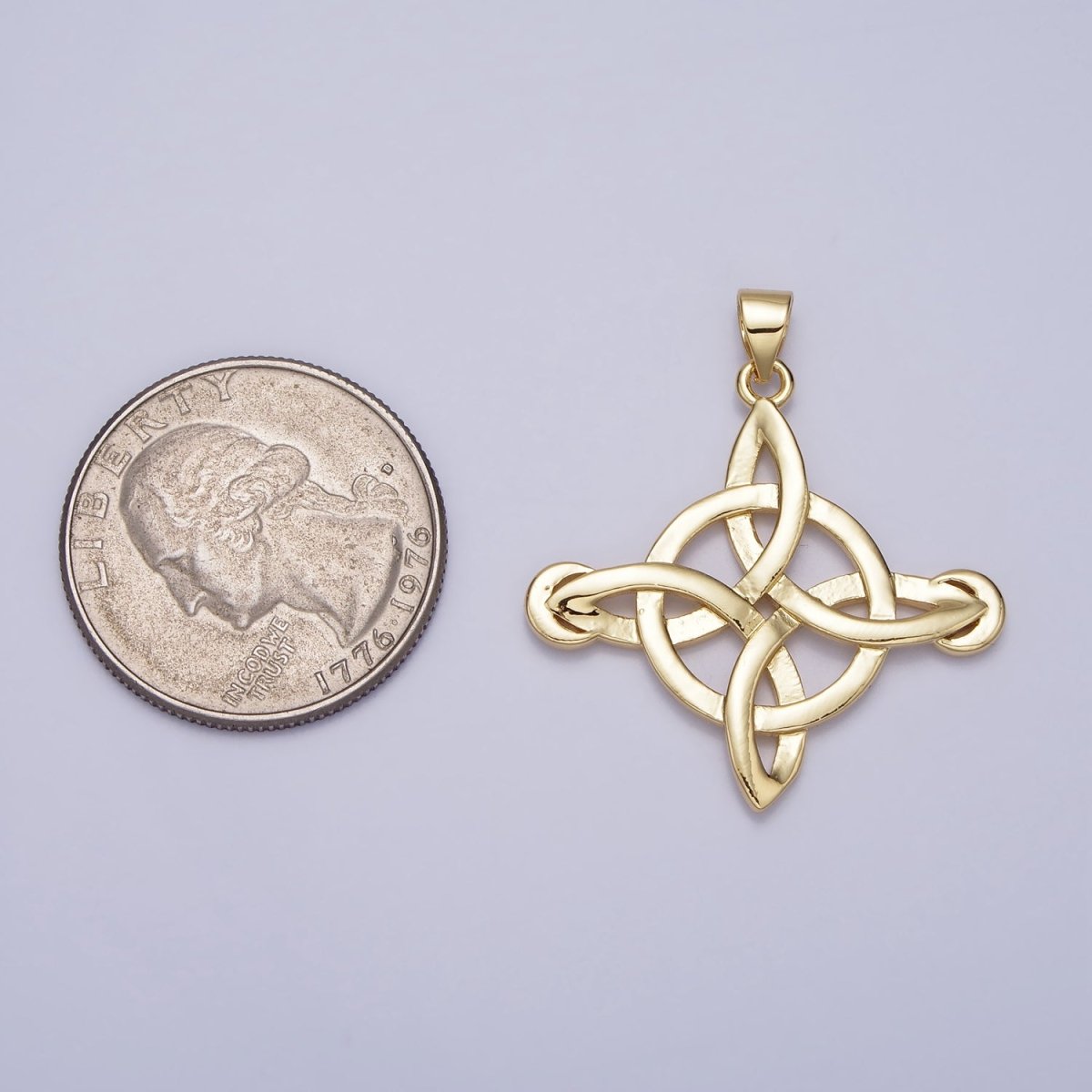 Gold Celtic Eternity Knot Circle Pendant Charm Irish Saint Patrick Jewelry Inspired AA151