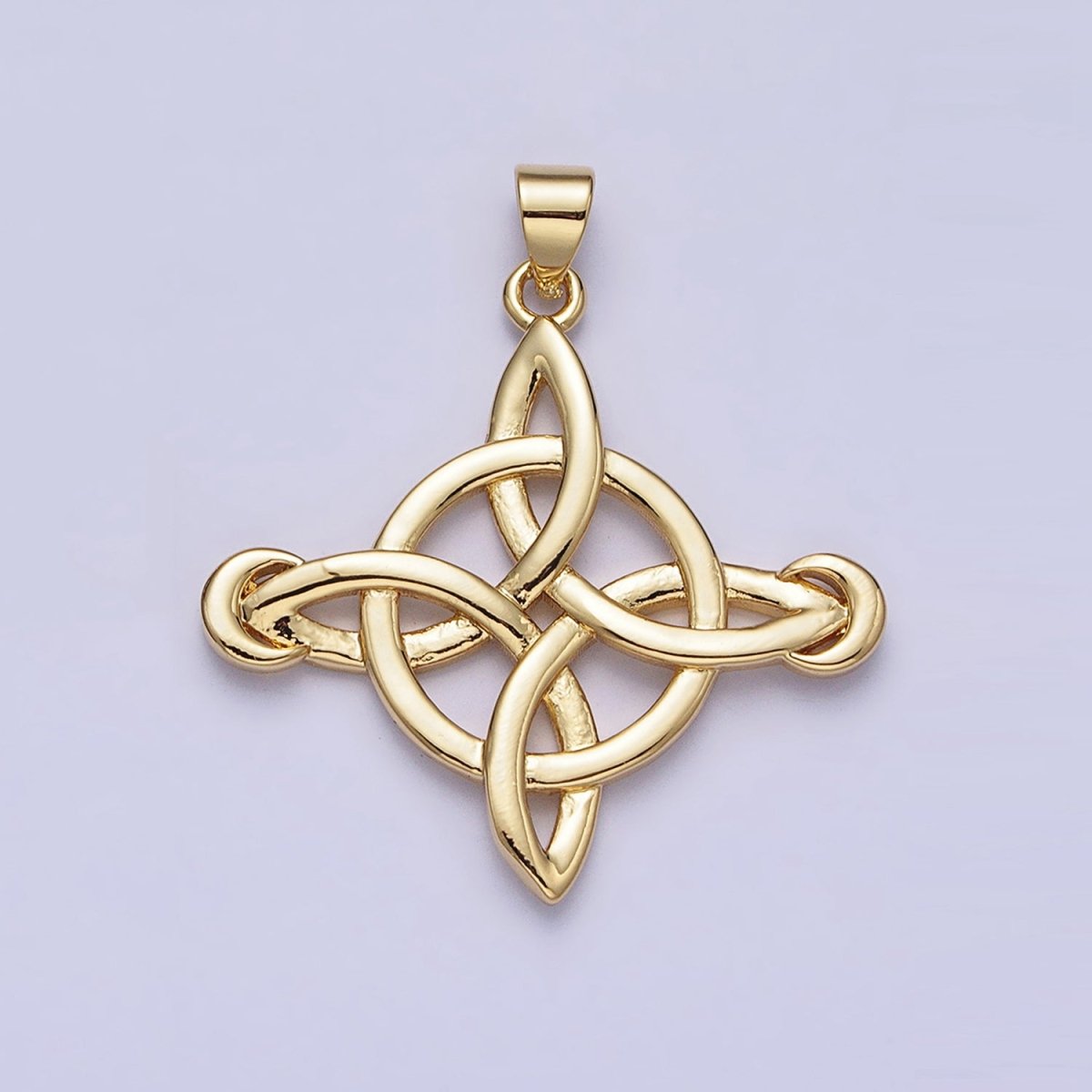 Gold Celtic Eternity Knot Circle Pendant Charm Irish Saint Patrick Jewelry Inspired AA151