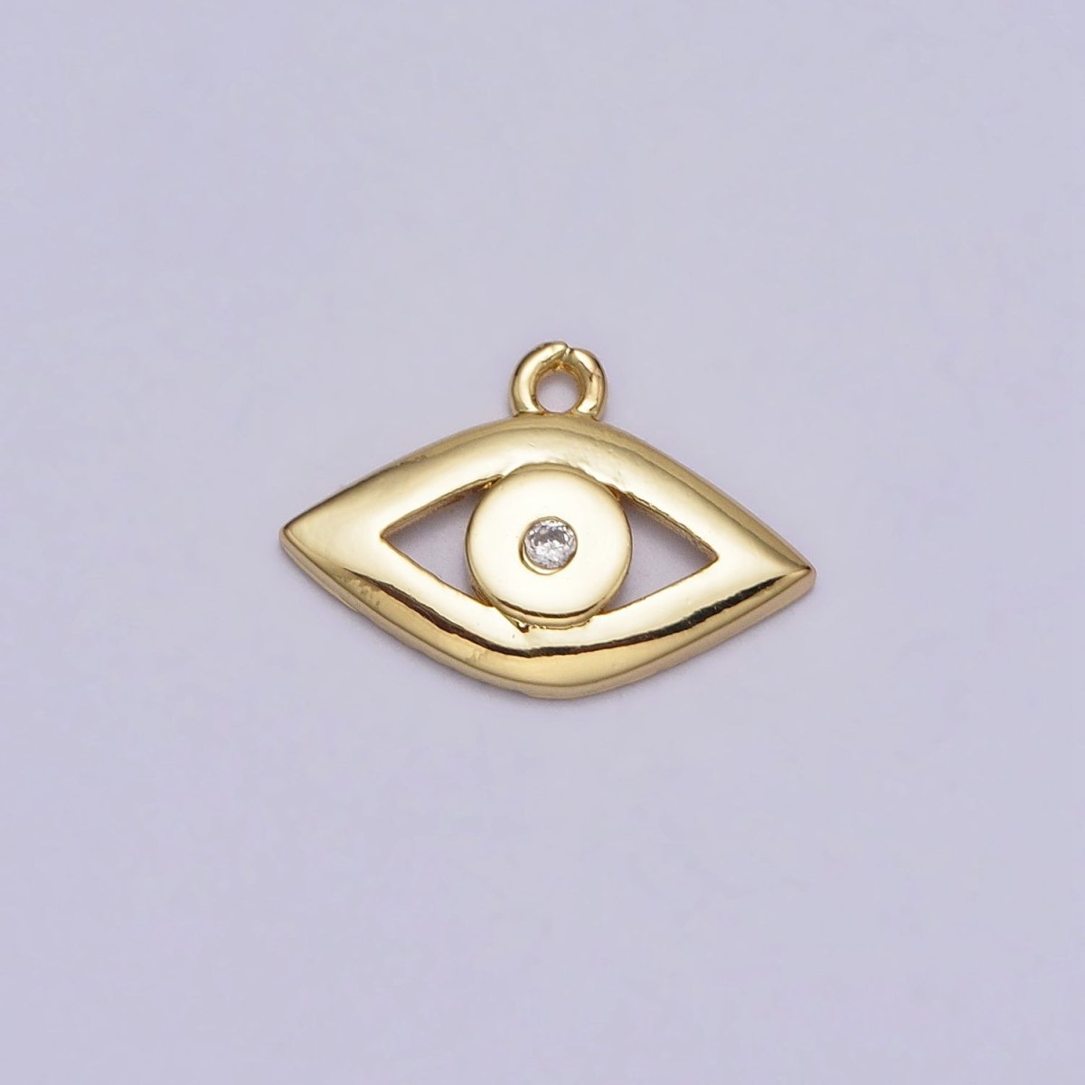 Gold Evil Eye Clear CZ Minimalist Add-On Mini Charm | AC208