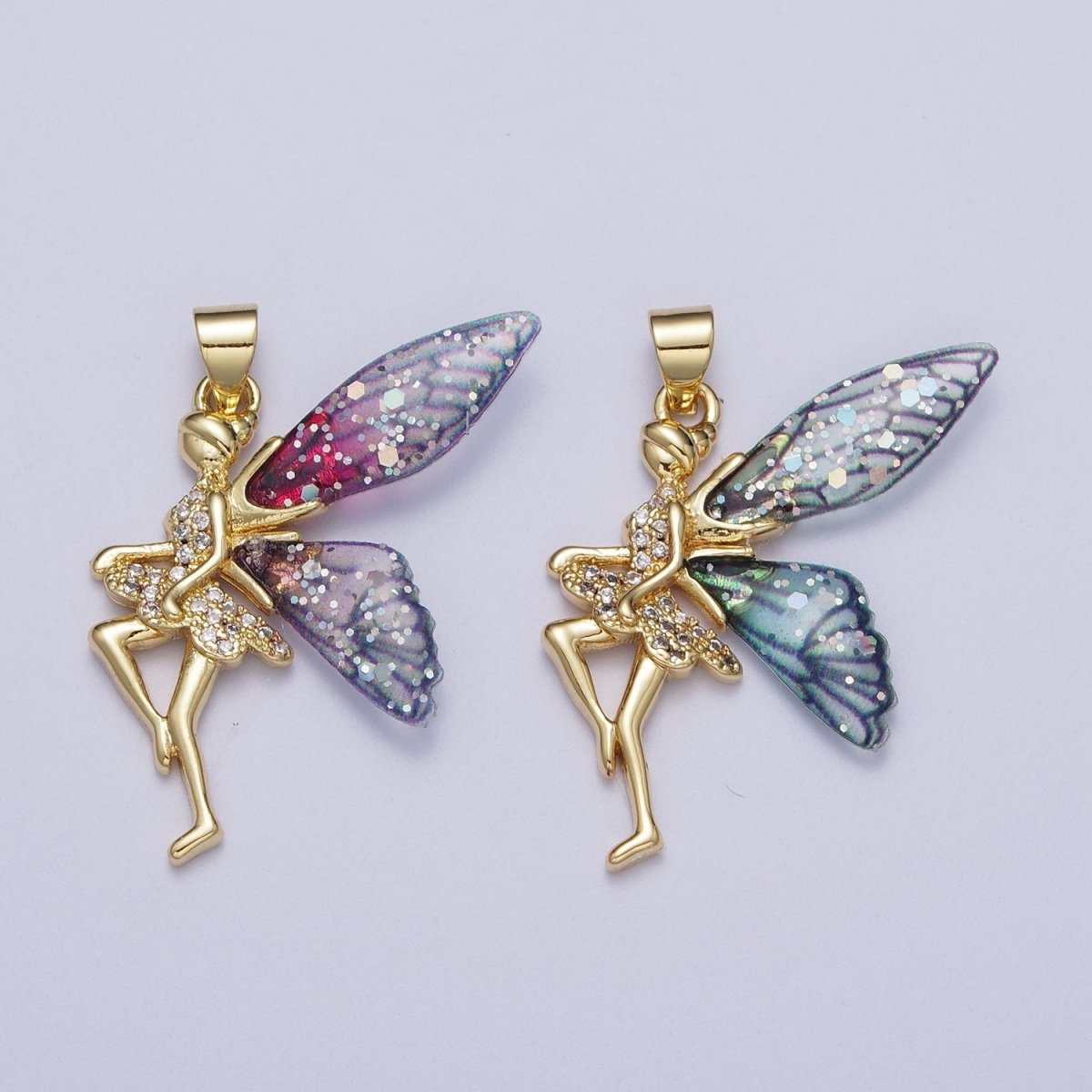 Gold Fairy Pendant Magical Dream Whimsical Charm H-666