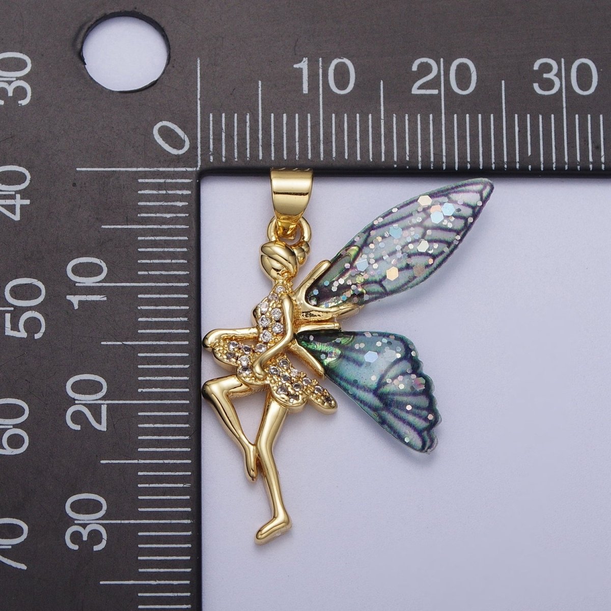 Gold Fairy Pendant Magical Dream Whimsical Charm H-666