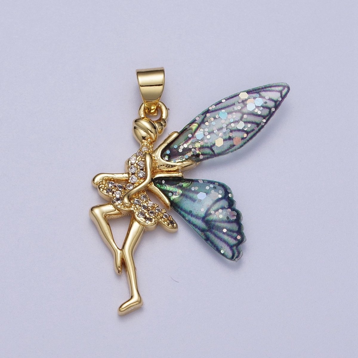 Gold Fairy Pendant Magical Dream Whimsical Charm H-666