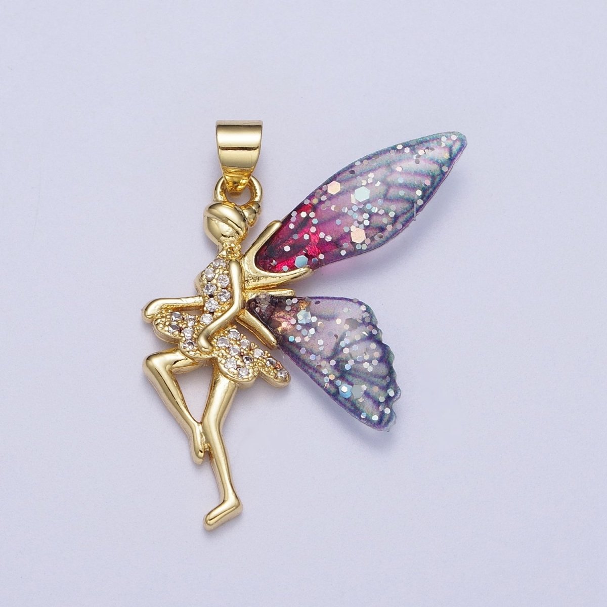 Gold Fairy Pendant Magical Dream Whimsical Charm H-666
