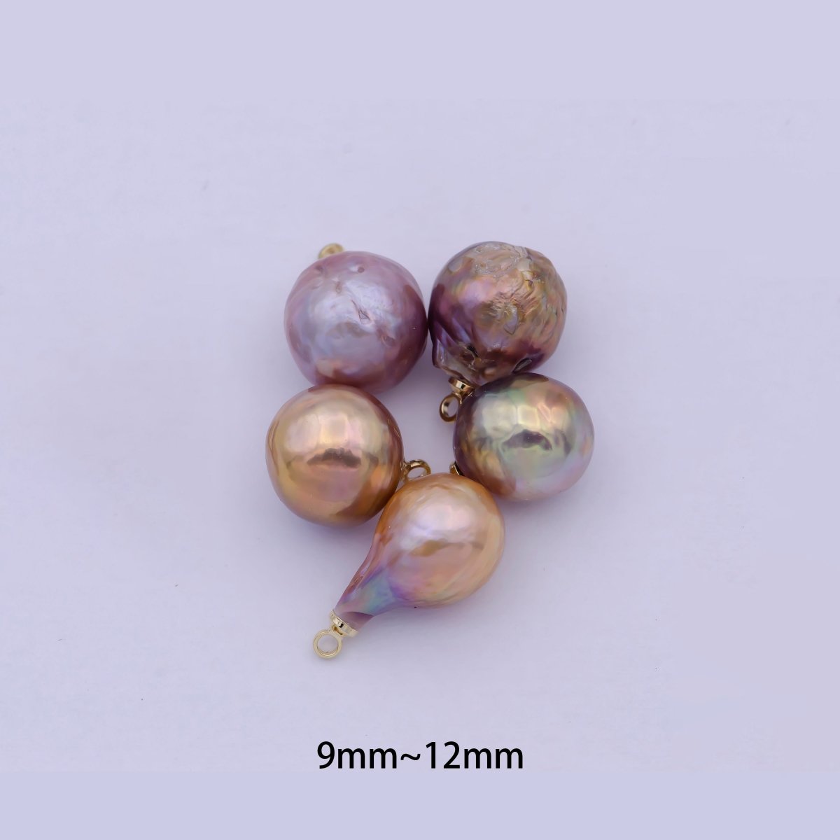 Gold Filled 8.5mm-12mm Purple Edison Baroque Pearl Charms For Jewelry Making | X-723