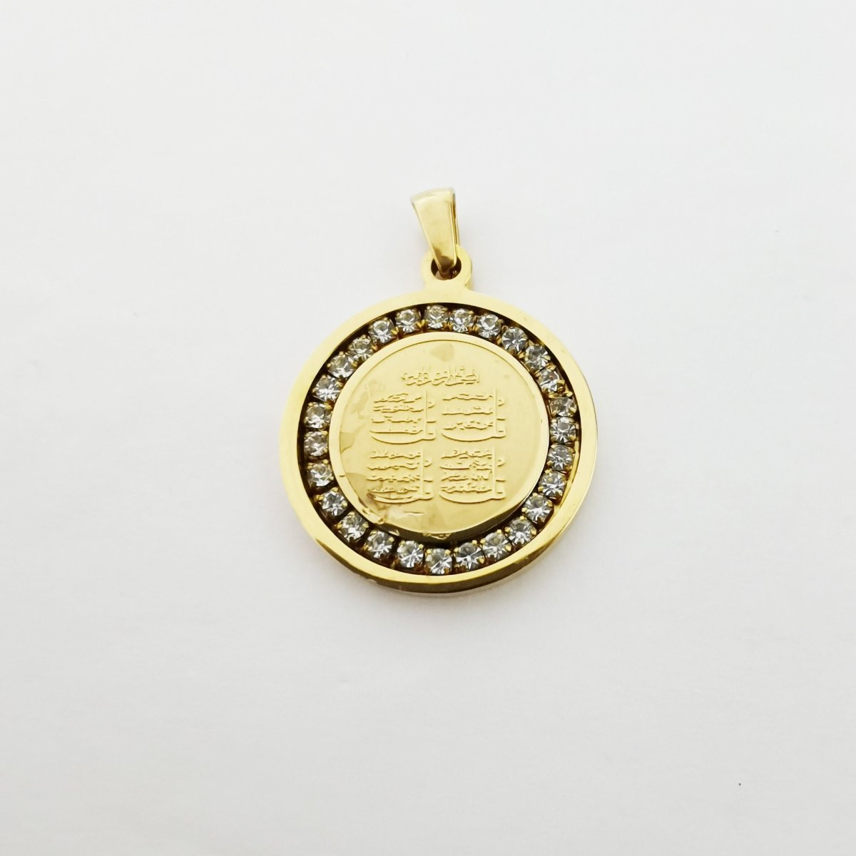 Gold Filled Circle Script charm, Cubic Zirconia Jewels, Micro Diamond Paved, Script Charm PDSS-478 J-789