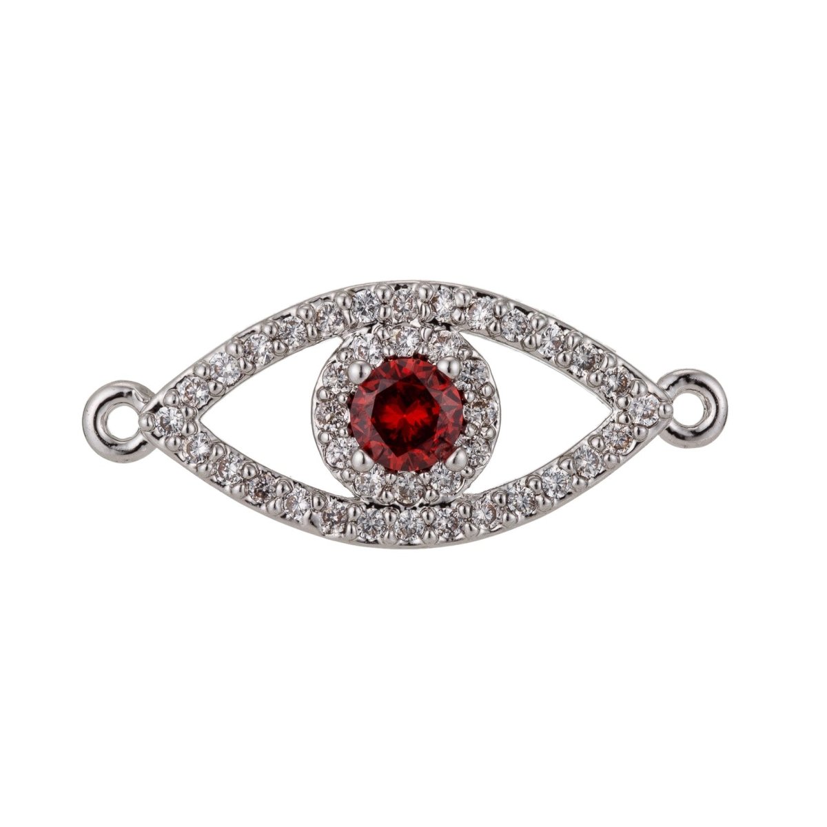 Gold Filled Cubic Zirconia Evil Eye Bracelet Connector Charm Bead Pendant for Jewelry Making Findings F-004
