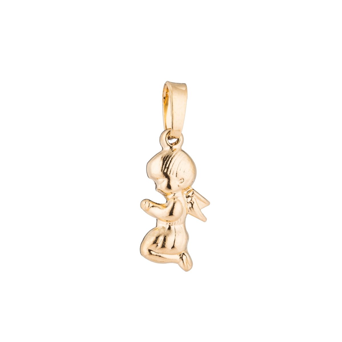 Gold filled Cute Praying Girl, Golden Guardian Angel, Prayer, Faith, Believe Love Necklace Pendant Charm Bails Findings for Jewelry Maki J-459