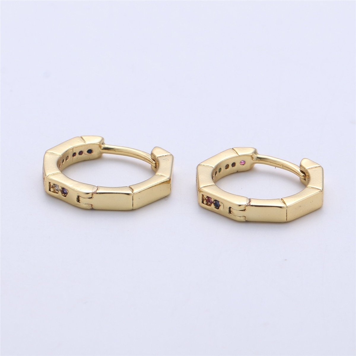 Gold Filled Micro Pave CZ 16 mm-Lever Back Earrings-Minimalist Earrings-Every Day Earrings -Nickel free -daily jewelry K-337