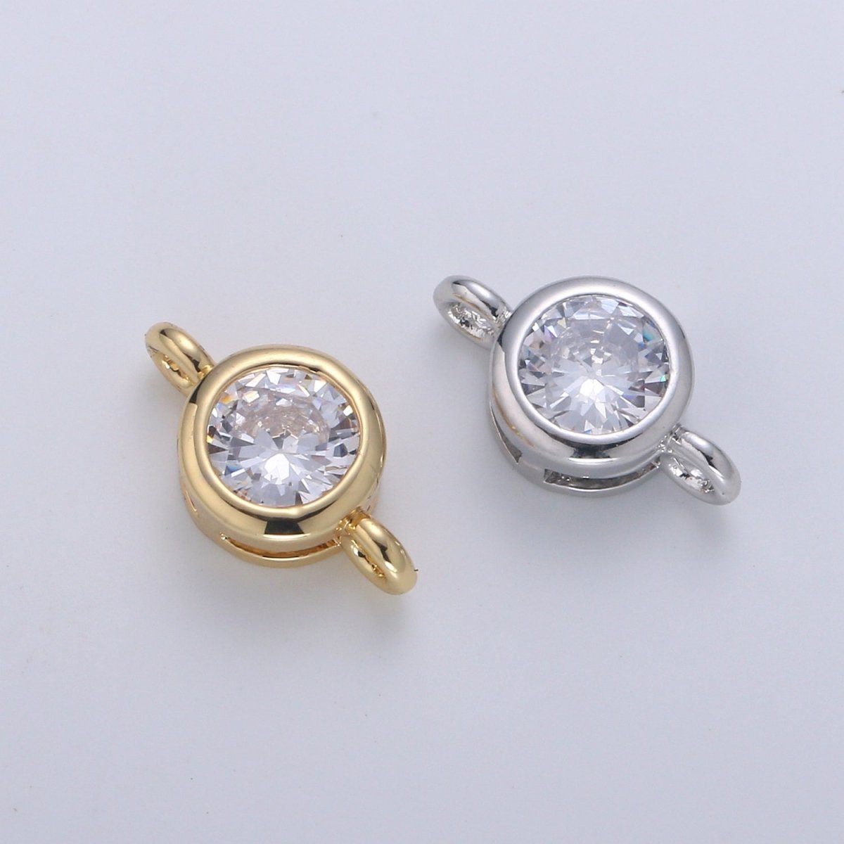 Gold Filled Mini Circle Charm Connectors Link Connector for Bracelet, Earring, Necklace Supply- F-826-F-827