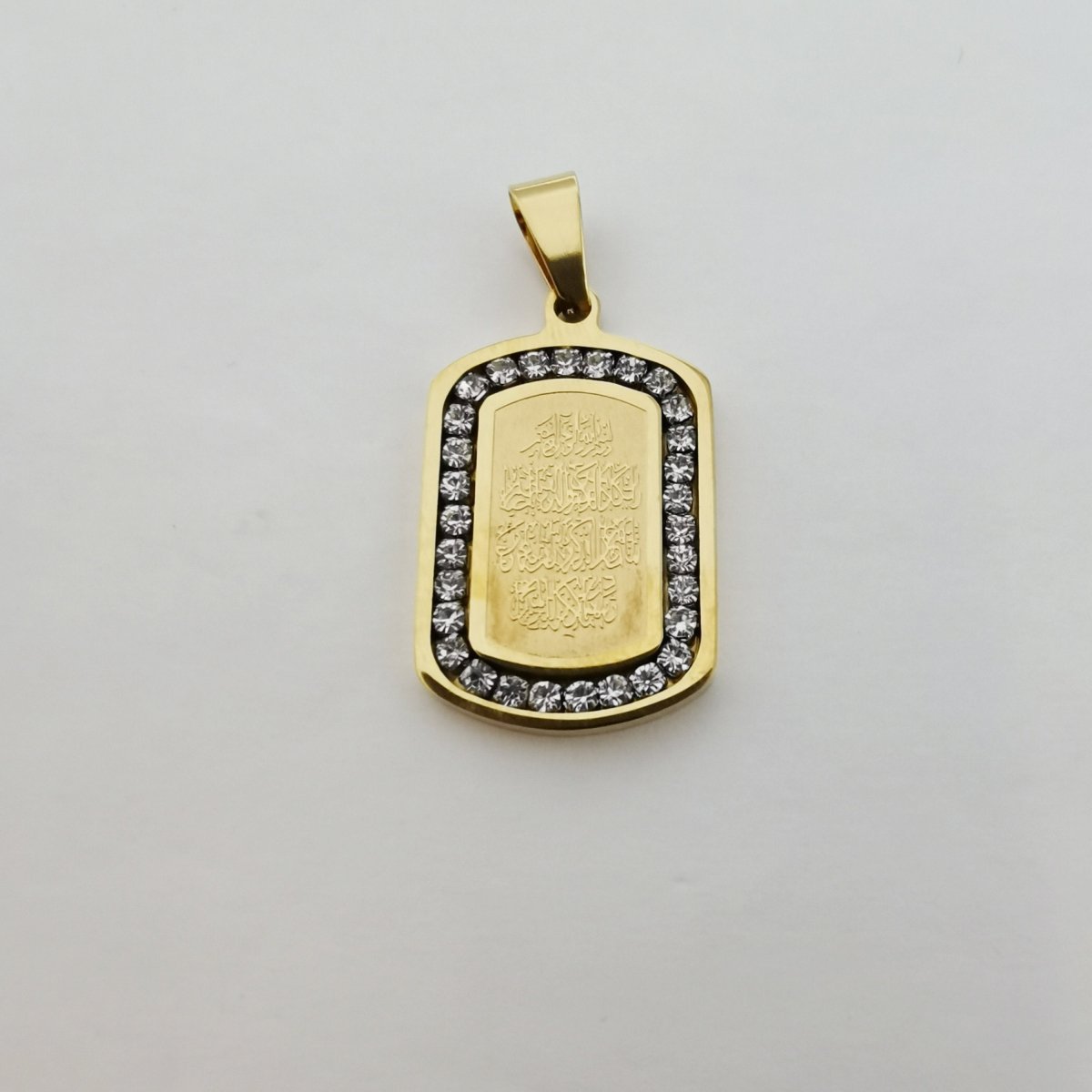 Gold Filled Rectangular Script charm, Cubic Zirconia Jewels, Micro Diamond Paved, Script Charm J-788