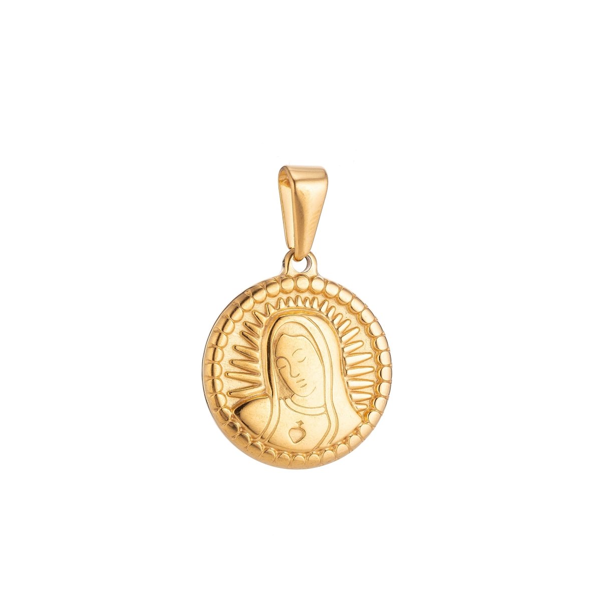 Gold Filled Stainless Steel Mary Mother Jesus Glooming Charm Pendant w/ Bails Findings for Earring Necklace Jewelry Making Supplies J-349