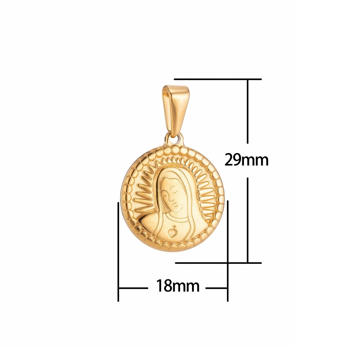 Gold Filled Stainless Steel Mary Mother Jesus Glooming Charm Pendant w/ Bails Findings for Earring Necklace Jewelry Making Supplies J-349