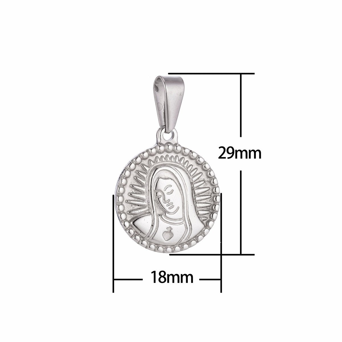 Gold Filled Stainless Steel Mary Mother Jesus Glooming Charm Pendant w/ Bails Findings for Earring Necklace Jewelry Making Supplies J-349