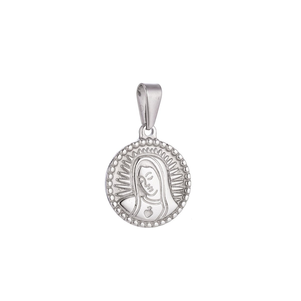Gold Filled Stainless Steel Mary Mother Jesus Glooming Charm Pendant w/ Bails Findings for Earring Necklace Jewelry Making Supplies J-349