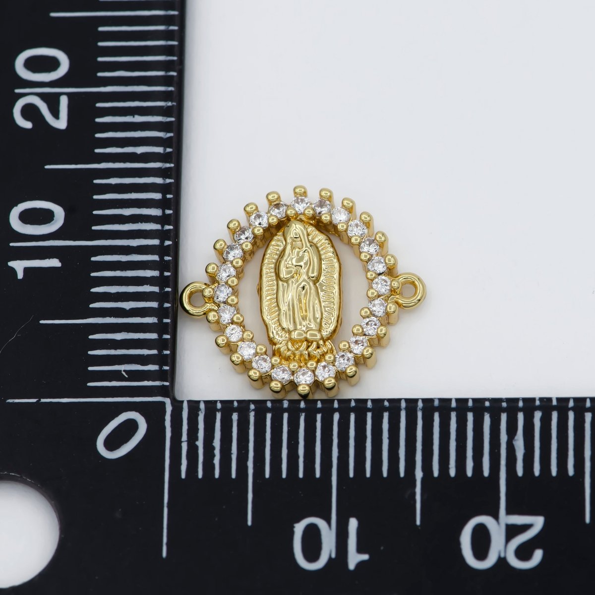 Gold Filled Virgin Mary Charm Connectors Link Connector for Bracelet Necklace F-829