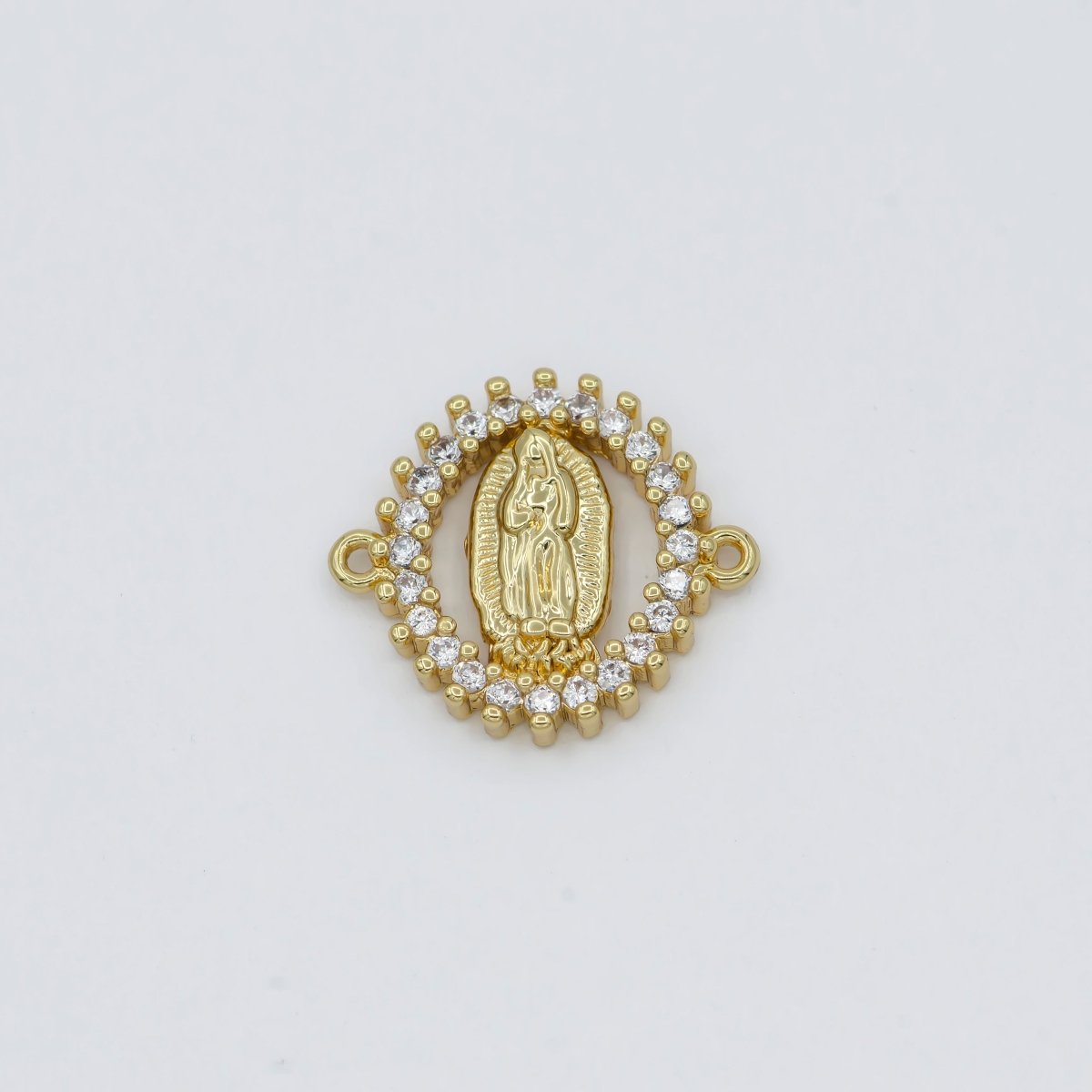 Gold Filled Virgin Mary Charm Connectors Link Connector for Bracelet Necklace F-829