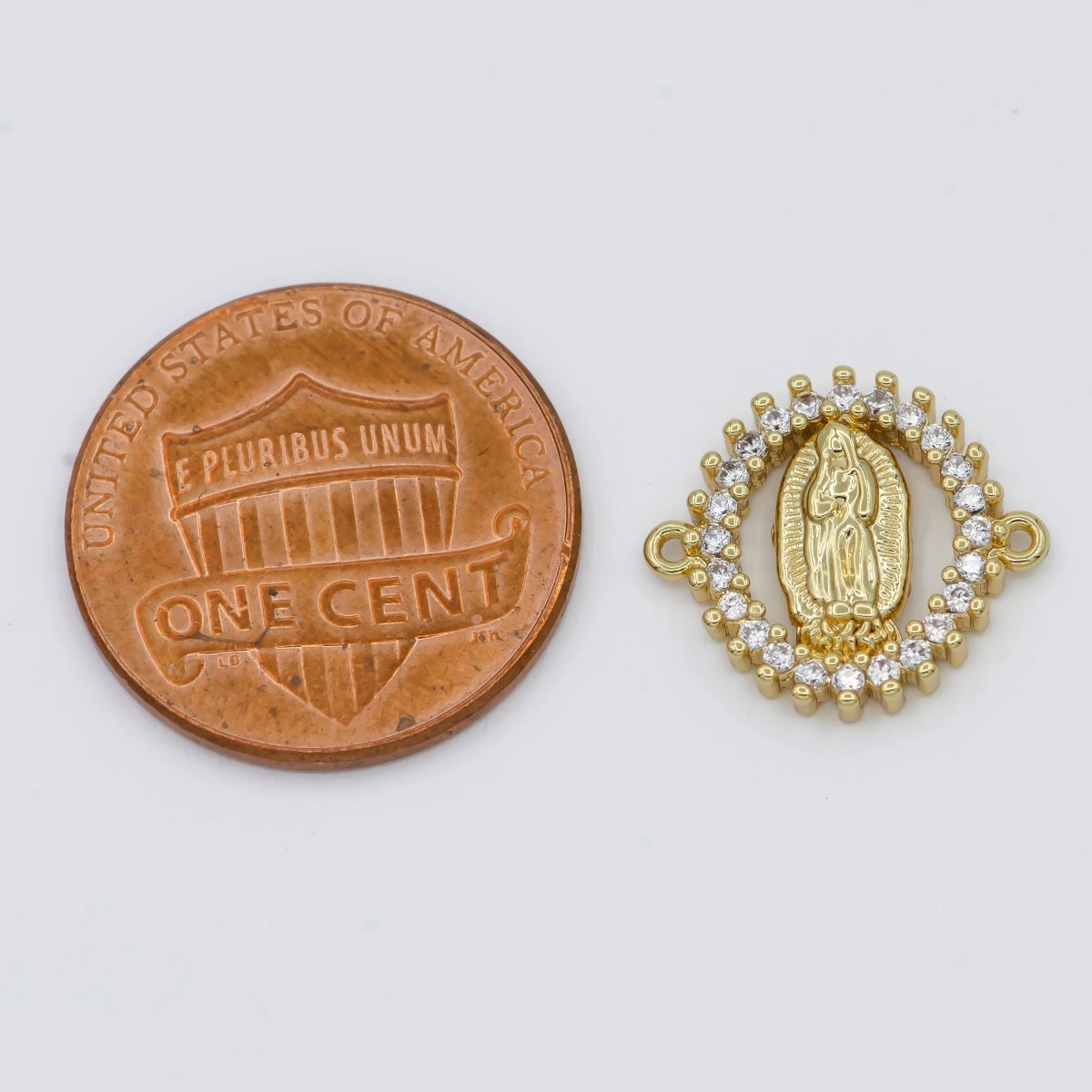 Gold Filled Virgin Mary Charm Connectors Link Connector for Bracelet Necklace F-829