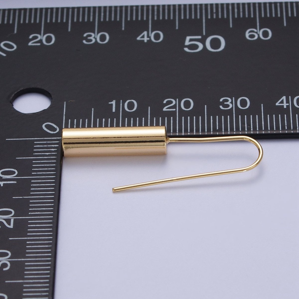 Gold Long Tube French Hook Minimalist Earrings | AD-147