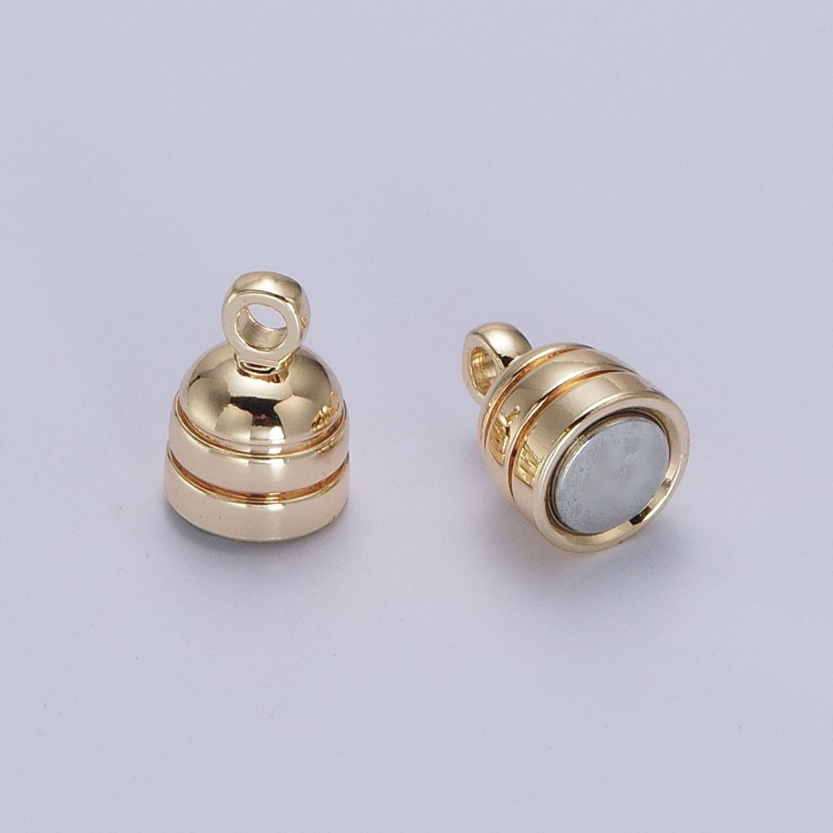 Gold Magnetic Oval Line Textured Connector Clasps Hooks Closure Supply | Z-044