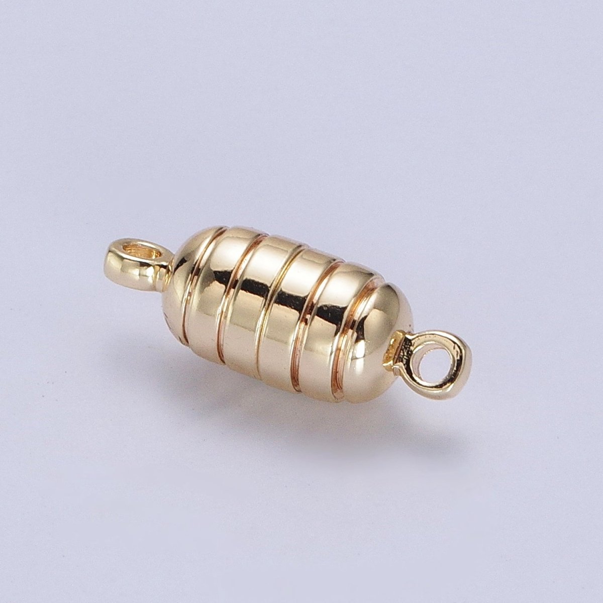 Gold Magnetic Oval Line Textured Connector Clasps Hooks Closure Supply | Z-044
