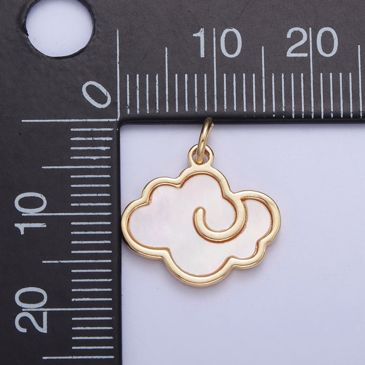 Gold Mother of Pearl Cloudy Weather Sky Charm AG-077