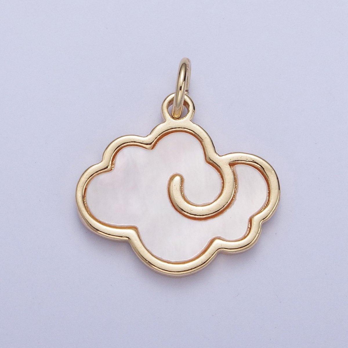 Gold Mother of Pearl Cloudy Weather Sky Charm AG-077