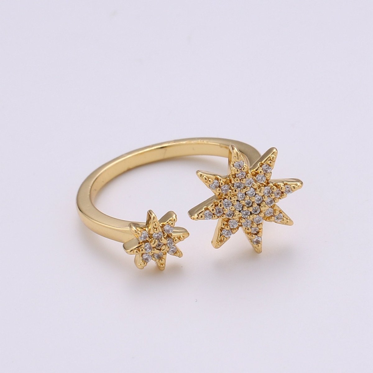 Gold North Star Ring, Dainty Star Ring, Adjustable Ring, Minimalist Star Ring, Minimalist Ring, Stackable Open Ring, Celestial Jewelry, R-100