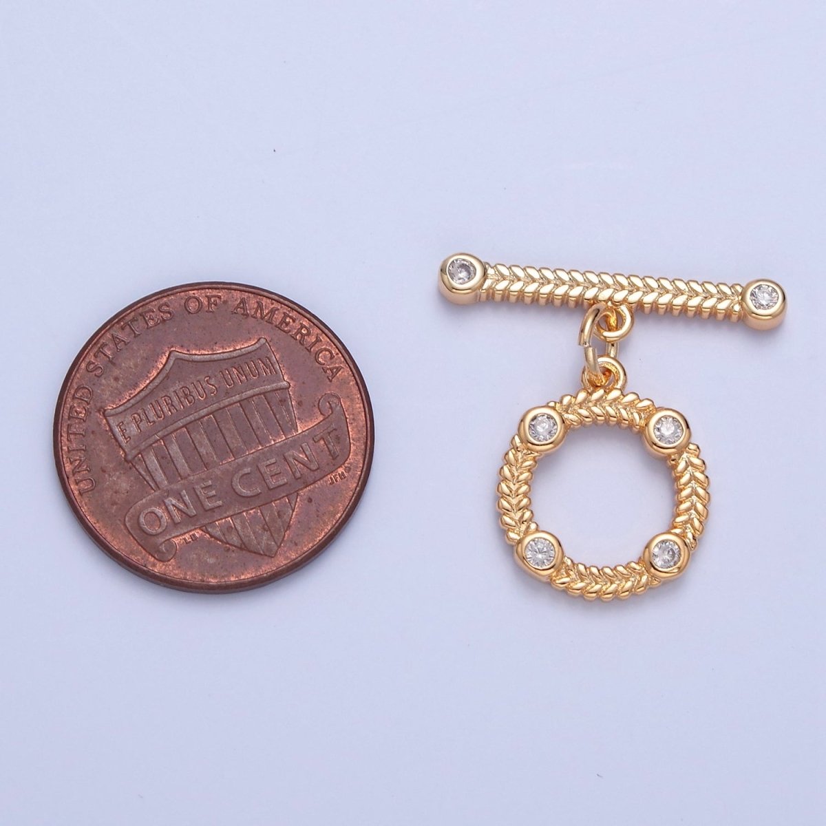Gold OT Toggle Clasps Chevron CZ Clasps Connectors for Jewelry Handmade Making Bracelet Necklace L-762